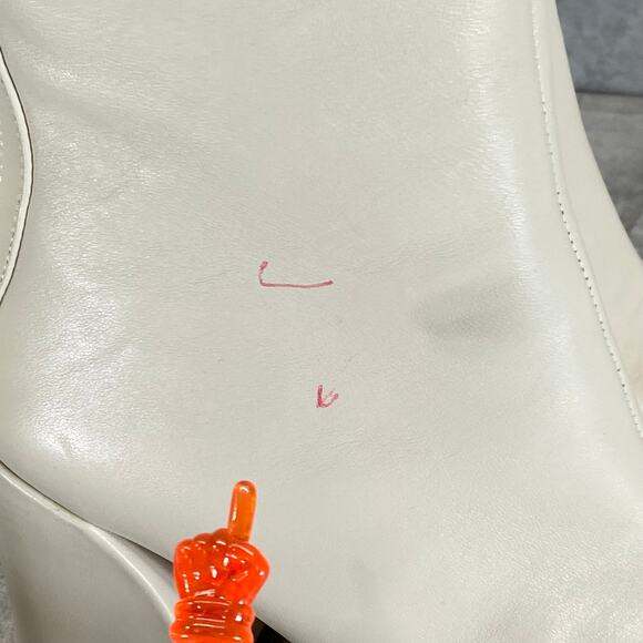 AQUA Women's Bone Leather Julie Square-Toe Block-Heel Booties SZ 6 - Picture 4 of 7